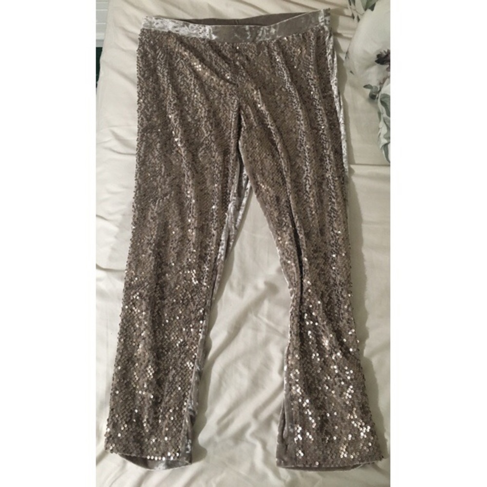Sparkly & velvet stretchy pants